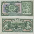 Czechoslovakia: 100 Korun 1920, P.17, very nice note with still crisp paper and bright colors, some stronger vertical folds and a few tiny spots. Cond...