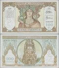 Djibouti: Banque de l'Indochine – DJIBOUTI 100 Francs ND(1930’s) SPECIMEN, P.8s, small border tear at right and a few minor creases in the paper. Cond...