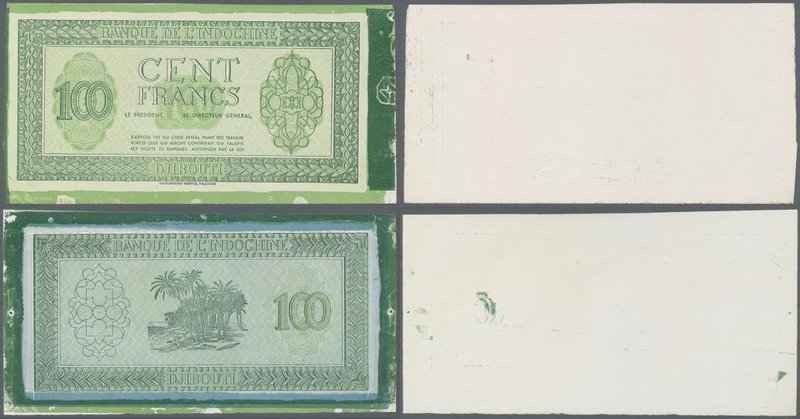 Djibouti: 100 Francs ND(1945) PROOF of P. 16p, a highly rare and rarely offered ...