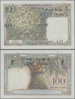 Djibouti: Trésor Public - Côte Française des Somalis 100 Francs ND(1952), P.26, very soft vertical fold and a few tiny pinholes at left, otherwise per...