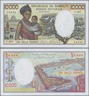 Djibouti: 10.000 Francs ND(1984-99), P.39b in perfect UNC condition.
 [taxed under margin system]