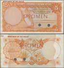 East Africa: East African Currency Board 5 Shillings ND(1964) color trial SPECIMEN, P.45cts, punch hole cancellation, red overprint “Specimen” at cent...