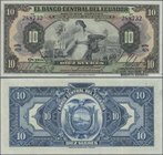 Ecuador: El Banco Central del Ecuador 10 Sucres 1949 with text ”Capital Autorizado 20.000.000 Sucres”, P.92d, fresh colors and strong paper with three...