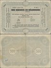 Estonia: Eesti Wabariigi 500 Marka January 1st 1920, P.34, still great condition for this large size note, some larger border tears at upper and lower...