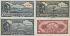 Ethiopia: State Bank of Ethiopia set with 3 banknotes 1 Dollar ND(1945 with signature Blowers P.12a (UNC), 10 Dollars ND(1945) with signature Blowers ...