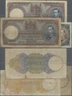 Fiji: Government of Fiji 5 Shillings 1951 P.37 (F-), 10 Shillings 1940 P.38c (F-) and 10 Shillings 1941 P.38e (F). Very interesting set. (3 pcs.)
 [t...