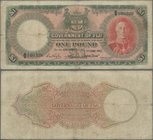 Fiji: 1 Pound June 1st 1951, P.40f, small border tears and tiny holes at center. Condition: F/F-
 [plus 19 % VAT]