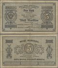 Finland: 5 Markkaa 1878, P.A43, still great original shape with a few folds and lightly toned paper. Condition: F+. Very Rare!
 [taxed under margin s...