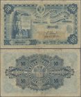 Finland: 50 Markkaa 1898, P.6c, margin split, small border tears lightly toned paper and a tiny hole at center. Condition: F. Very Rare!
 [taxed unde...