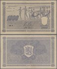 Finland: 1000 Markkaa 1945, Litt. A, P.82a, great condition with two stronger folds at center and a 1 cm tear at right border. Condition: F+/VF
 [tax...