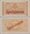 Finland: 5 Markkaa 1945, Litt. B, SPECIMEN, P.84s, almost perfect with a soft vertical bend at center. Condition: aUNC
 [taxed under margin system]