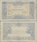 France: Banque de France 1000 Francs October 9th 1890 with signatures: Delmotte, d'Anfreville, Billotte, P.67b, excellent condition for this large siz...