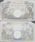 France: set of 15 notes 1000 Francs ”Commerce & Industrie” 1940-44 P. 96, all notes lightly used with folds and some creases, pinholes possible, some ...
