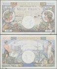 France: set of 5 MOSTLY CONSECUTIVE notes 1000 Francs ”Commerce & Industrie” 1940-44 P 96, from S/N 014001614 to - 620, with only a few notes missing ...