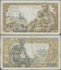 France: set of 30 notes 1000 Francs ”Demeter” 1943 P. 102, all notes a bit stronger used with several folds and creases, several pinholes and/or borde...