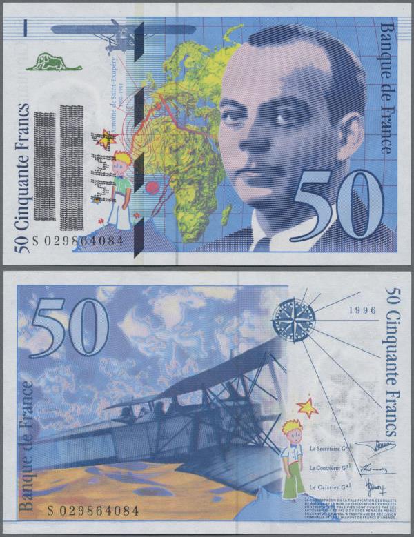 France: Banque de France 50 Francs 1996 with signatures: Bruneel / Bonnardin / B...