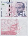 France: Banque de France 50 Francs (1992), series ”X” proof without underprint color, main print in pink, P.157p in UNC condition. Very Rare
 [taxed ...
