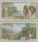 French Antilles: Institut d'Émission des Départements d'Outre-Mer 50 Nouveaux Francs ND(1963), P.6a, still nice with some folds, tiny pinholes at uppe...