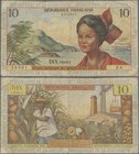 French Antilles: Institut d'Émission des Départements d'Outre-Mer 10 Francs ND(1964), signature André Postel-Vinay & Pierre Calvet, P.8a, small border...