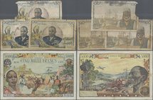 French Equatorial Africa: Very nice lot with 4 banknotes comprising Equatorial African States 5000 Francs Banque Centrale - États de l'Afrique Équator...