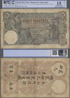 French Indochina: Banque de l'Indochine 20 Piastres 1917, HAIPHONG branch with signature titles: ”Administrateur & Administrateur-Directeur”, P.17b, h...
