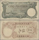 French Indochina: Banque de l'Indo-Chine – Haïphong 5 Piastres 1920, P.19b, still nice note with strong paper, some folds, tiny pinholes at left and s...