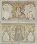 French Indochina: Banque de l'Indochine 20 Piastres ND(1928-31), P.50, still intact with a few larger rusty pinholes at left and right, some folds and...