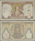 French Indochina: Banque de l'Indochine 20 Piastres ND(1928-31), P.50, larger rusty pinholes at left, small border tears and toned paper. Condition: F...
