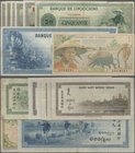 French Indochina: Banque de l'Indochine nice lot with 8 banknotes comprising 1 Piastre ND(1949-51) P.74 (XF), 5x 1 Piastre ND(1945) P.76a,b (VF to aUN...