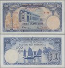 French Indochina: Banque de l'Indochine 100 Piastres ND(1946), P.79, great original shape and almost perfect condition, very soft vertical bend and a ...