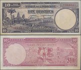 French Indochina: Banque de l'Indochine 10 Piastres ND(1947), P.80, great condition with a very soft vertical bend and lightly toned paper at left. Co...