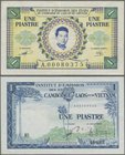 French Indochina: Institut d'Émission des États du Cambodge, du Laos et du Vietnam – combined and Cambodia issue, lot with 7 banknotes including 2x 1 ...