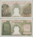 French Indochina: Institut d'Émission des États du Cambodge, du Laos et du Vietnam 200 Piastres ND(1954) – Cambodia issue, P.98, almost perfect condit...