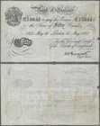 Great Britain: Operation “BERNHARD” forgery of 50 Pounds 1935, London branch, signature K.O. Peppiatt, P.338x, lightly stained paper with folds and ti...