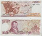 Greece: 100 Drachmai 1978 SPECIMEN, P.200as, serial number 00A 000000 and black overprint ”Specimen”, some minor folds and creases at upper left, rust...