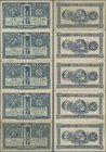 Greece: Vasilion tis Ellados uncut sheet of 5 pcs. of the 50 Lepta ND(1920), P.303a, lightly toned paper and a few minor creases, but unfolded. Condit...