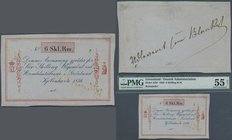 Greenland: 6 Skilling 1856 remainder P. A33r, rare note and probably unique as PMG graded in condition: PMG 55 ABOUT UNCIRCULATED NET.
 [taxed under ...