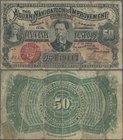 Honduras: Aguan Navigation and Improvement Company 50 Centavos 1886, P.S101, almost well worn condition with small border tears and stained paper. Con...