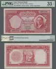 Iraq: National Bank of Iraq 5 Dinars 1947 (ND 1955), P.40a, still great condition with a few folds and minor spots, PMG graded 35 Choice Very Fine EPQ...