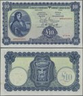 Ireland: 10 Pounds Lady Lavery dated October 27th 1938 without code letter, P.4B, great condition with bright colors and strong paper, just some minor...