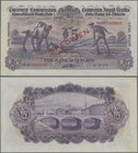 Ireland: The Bank of Ireland 5 Pounds 1978 ”Ploughman” with signatures: Brennan & Gargan color trial SPECIMEN, P.9cts, very popular and highly rare Sp...
