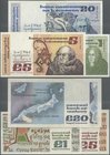 Ireland: set of 3 notes containing 1 Pound 1978 P. 70b (aUNC), 5 Pounds 1983 P. 71d (aUNC) and 20 Pounds 1986 P. 73a (VF), nice set. (3 pcs)
 [taxed ...