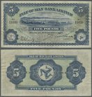 Isle of Man: 5 Pounds 1927, P.5 bwith several handling marks like folds, lightly yellowed paper and a few spots at right border, condition: F+
 [plus...