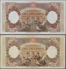 Italy: set of 2 notes 10.000 Lire 1951 and 1962 P. 89b, 89d, one in condition F and one in condition VF (not pressed !), nice set. (2 pcs)
 [taxed un...