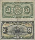 Jamaica: Jamaica, The Bank of Nova Scotia 1 Pound 1930, P.S139, very rare as an issued note, still intact with several folds and lightly toned paper. ...