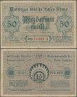 Latvia: 50 Rubli 1919, P.6rare banknote in nice condition with a few folds and tiny border tears. Condition: F+
 [taxed under margin system]