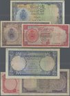 Libya: set of 3 notes containing 1/4, 1/2 and 1 Pound L.1963 P. 23-35, all used with folds and creases, some softness in paper and light stain, the 1/...