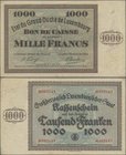 Luxembourg: État du Grand-Duché Grand Duché de Luxembourg 1000 Francs 1939 (1940), P.40a, very popular and highly rare banknote, still nice condition ...