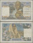 Madagascar: Banque de Madagascar et des Comores 500 Francs 1958, P.47, great and rare note in still nice condition with several folds and some pinhole...
