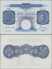 Malaya: Board of Commissioners of Currency 50 Dollars January 1st 1942, P.14, extraordinary rare banknote in excellent original shape, without damages...